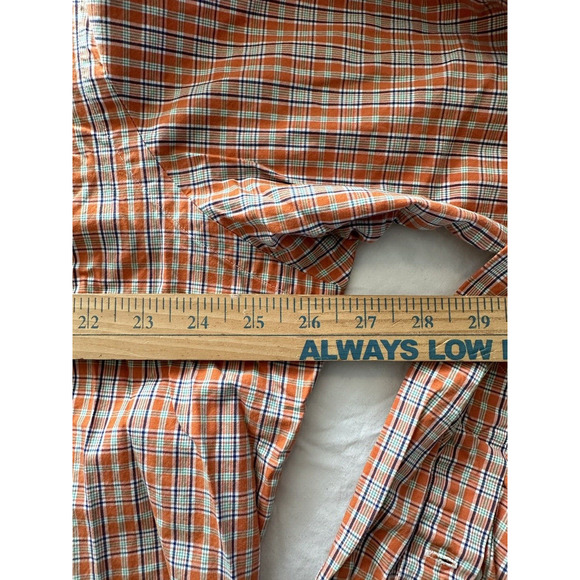 Ralph Lauren Classic Fit Button XL Plaid Orange/Blue/Green Navy Pony Long Sleeve - Picture 6 of 11